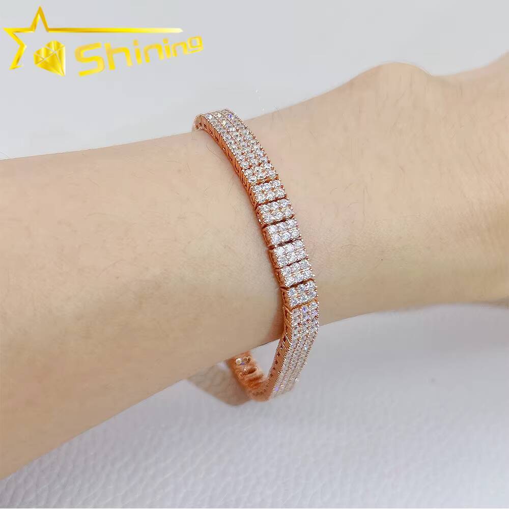 Moissanite Tennis Chain 6mm Sterling Silver VVS Moissanite Tennis Bracelet