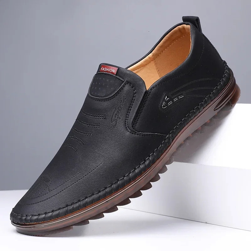 High Quality Men Shoes Handmade Leather Footwear Male Casual Business Flats Outdoor Soft Soled Travel Sneakers Moccasins 251225 - view 5