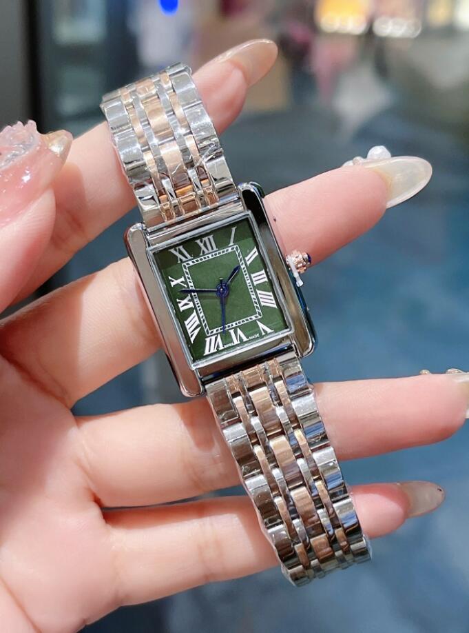 Luxury Womens Square TANKity Watch Designer Watches Premium Quartz Movement Stainless Steel Bracelet Sapphire Glass Waterproof women Wristwatches #55