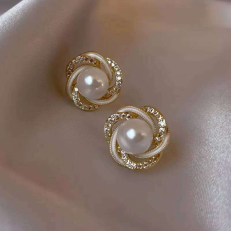 Fashion Brand S925 Silver Needle Red Pearl Earrings, Elegant Women's Exquisite Jewelry, Wedding Anniversary Holiday Gifts 25H1226