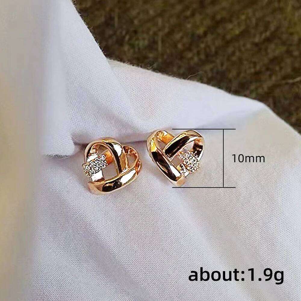 Huitan Eternity Love Ear Stud Piercing Silver Color/Gold Color Fashion Heart Earrings for Women Chic Wedding Jewelry 25H1226
