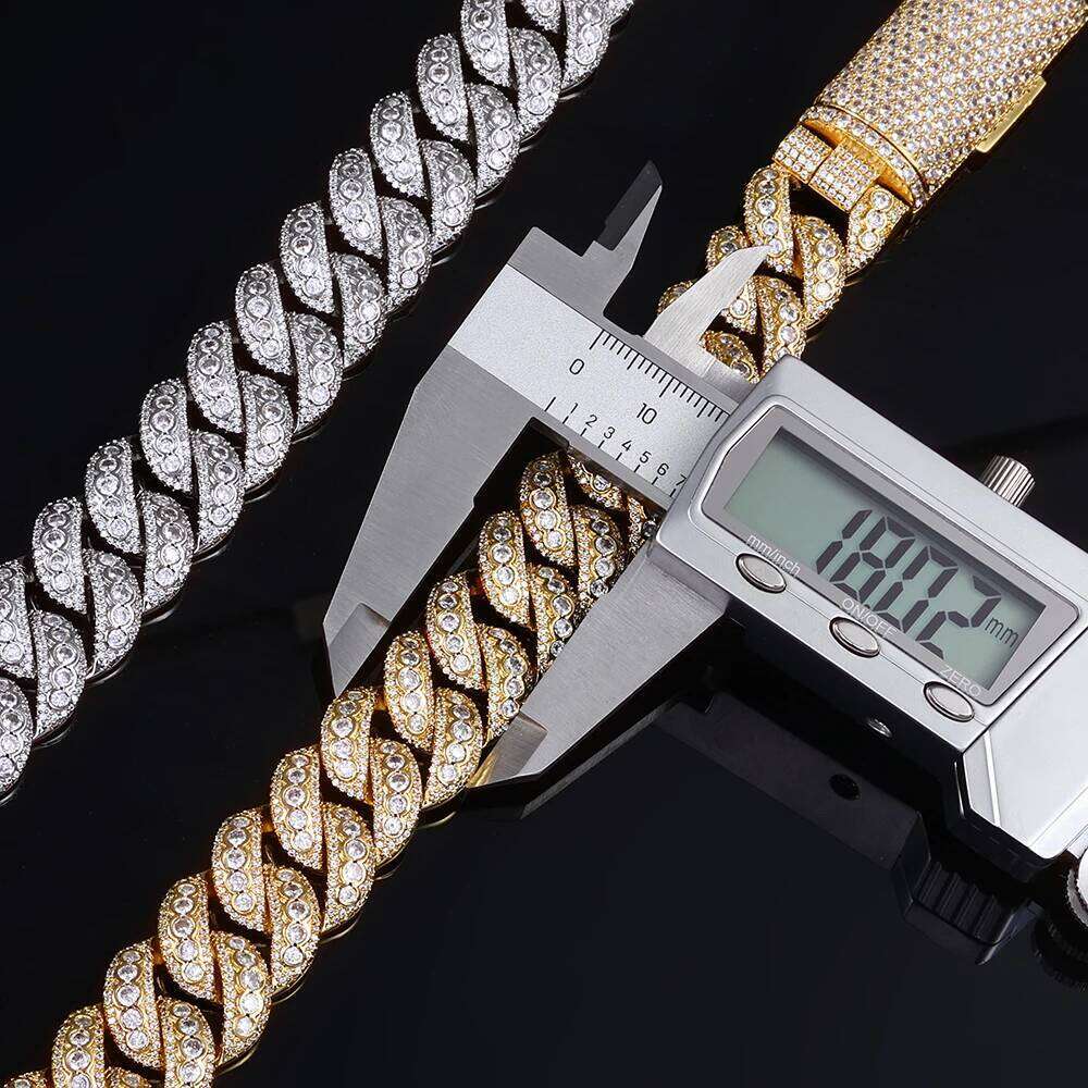 jewelry Iced Out Diamond Cuban Link Chain 18MM Personalized Long Buckle Design Chunky Necklace Hip Hop Jewelry for Women