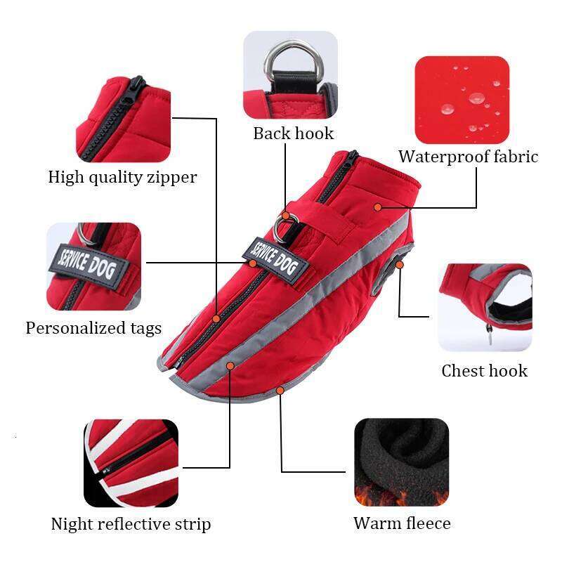 Warm Fleece clothes Personalized Waterproof Winter Clothes for Small Medium Large Dogs Pet Clothing Jackets Dog Accessories 25T1226
