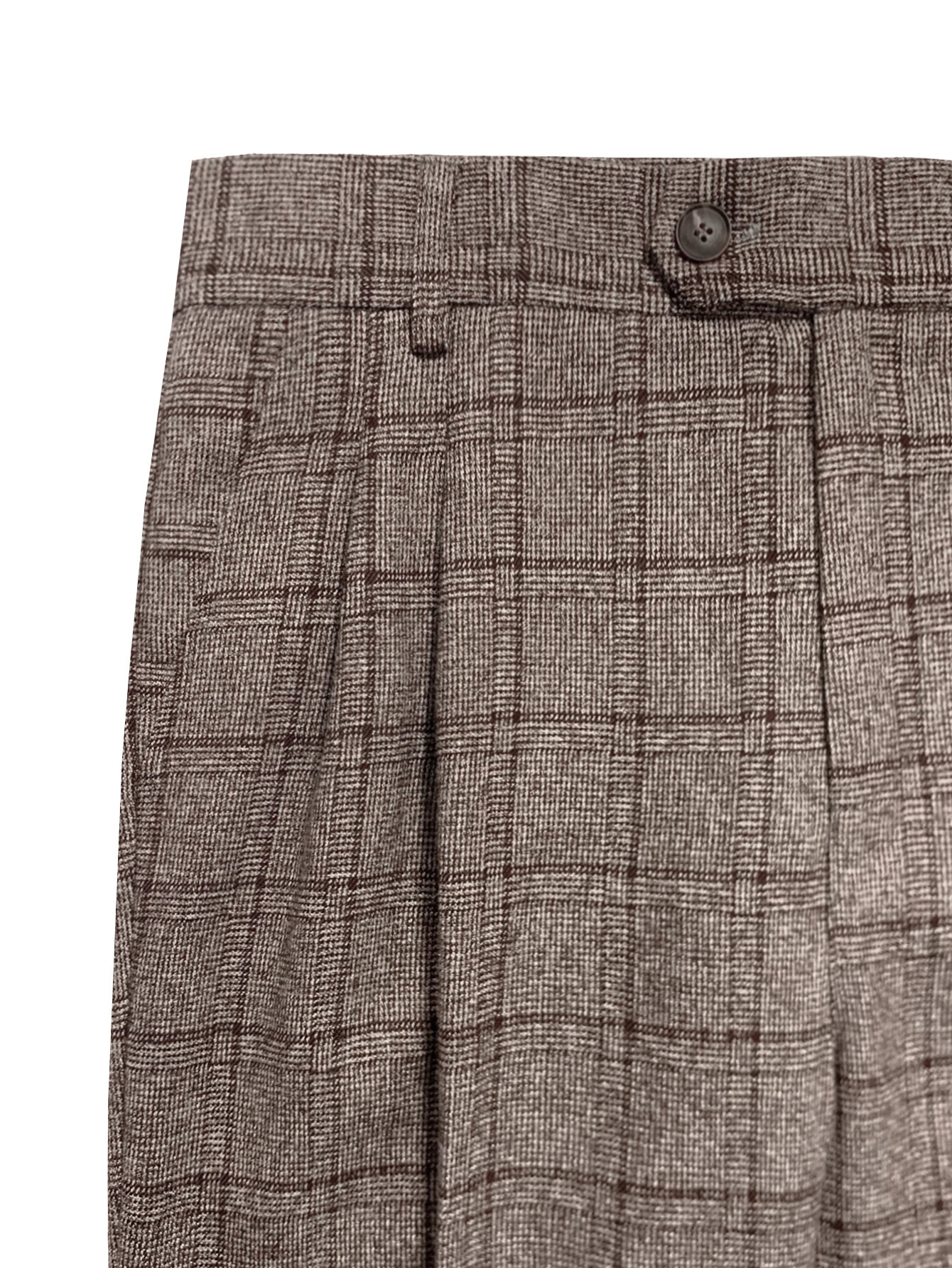 Mens Elegant Neapolitan Woolen Trousers Autumn Winter Style Slim Fit High Waist Straight Leg Dress Pants with Checkered But 251226