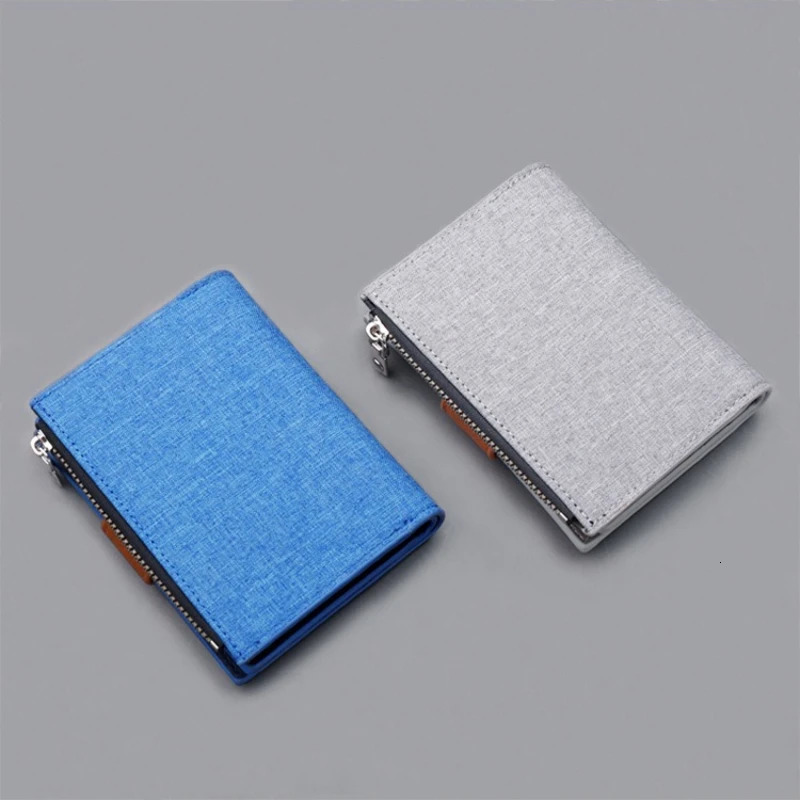 Canvas Wallet Short Mens Buckle Bag Wallet with Multiple Card Slots Can Put Drivers License with Zipper Wallet Man 251225