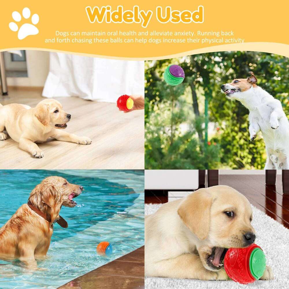 6Pcs Squeaky Balls Dogs Interactive Toys TPR Chew Toy for Dog Teeth Cleaning Bite Resistance Pet Supplies 25N1226