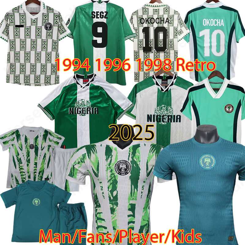 2025 Nigerian Soccer jersey MUSA 1994 1996 1998 Nigeria 25 26 IGHALO OKOCHA AMOKACHI Football shirts IHEANACHO IKPEBA YEKINI AWAY FINIDI KIDS jersey