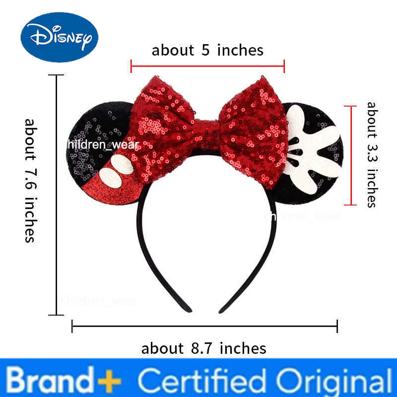 Disney Black Mouse Ears Headband For Girls 5Bow Party Hairband Festival DIY Hair Accessories Femme H251226