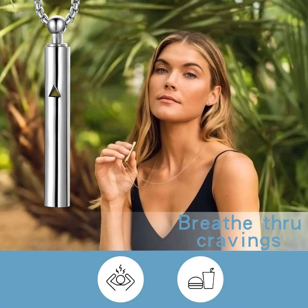 Anxiety Mindfulness Breathing Breathlace Breathe Easy Stainless Steel Pendant Necklace for Natural Calm & Stre 25N1226