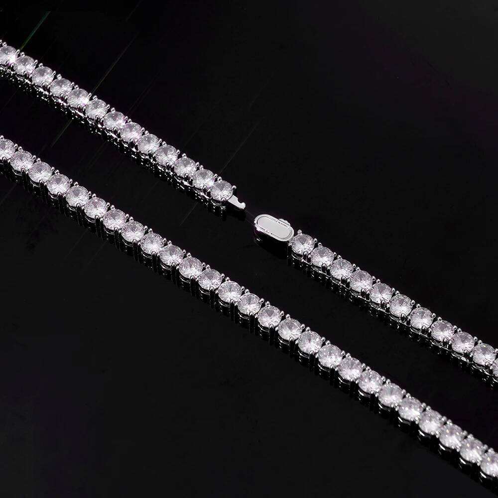 jewelry New Style Iced Out Bling Diamond Bracelet 3/4/5MM Cubic Zirconia Tennis Chain Spring Buckle Hip Hop Jewelry