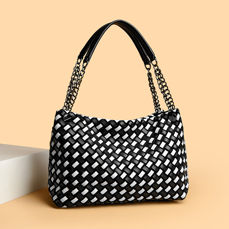 2026 New Retro Woven Women's Bag Casual Travel Shoulder Underarm Basket Tote Fashion Ladies Handbag for Daily Outings