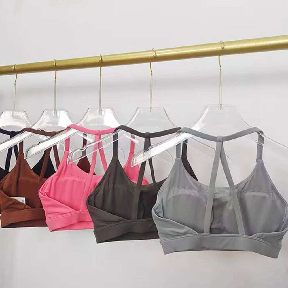 Beautiful Back Sports Underwear Women's Thin Shoulder Hanging Neck Strap Naked Feel bra Yoga Bra Fitness Training Tank Top 25T1226