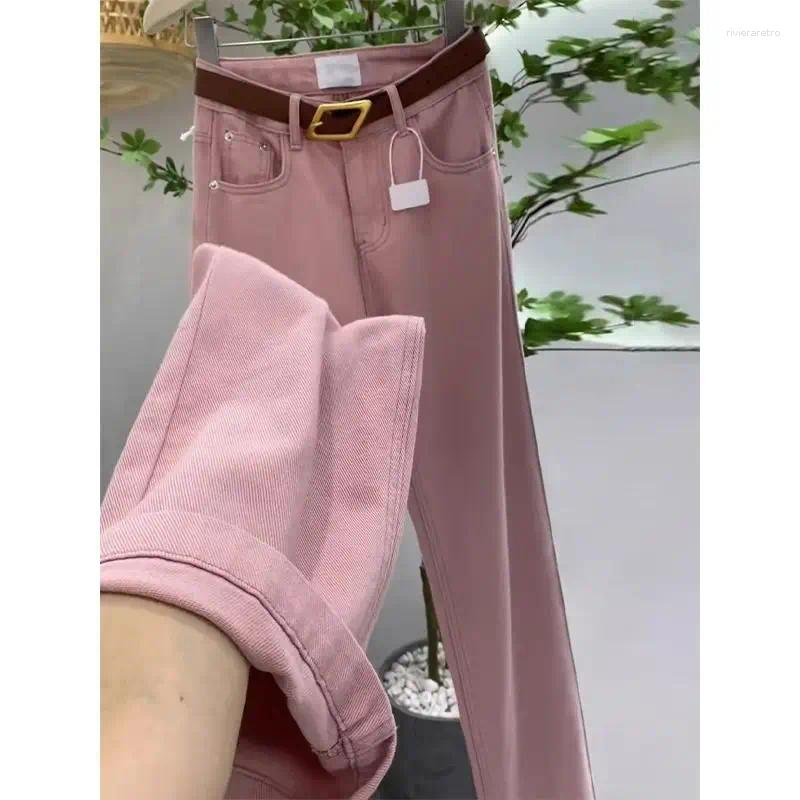 Women's Jeans 2025 Autumn Y2K Girls Ins High Waist Vintage Korean Female Stretchy Versatile Denim Pants Women Solid Color Street Trouser Z260313