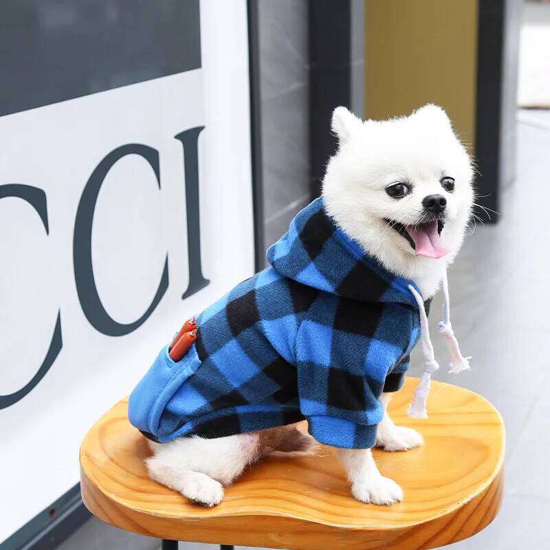 Autumn Winter Warm Pockets Zipper Small Medium and Large Dog Clothes Pet Cat Teddy Bathroom Clothing Supplies 25T1226