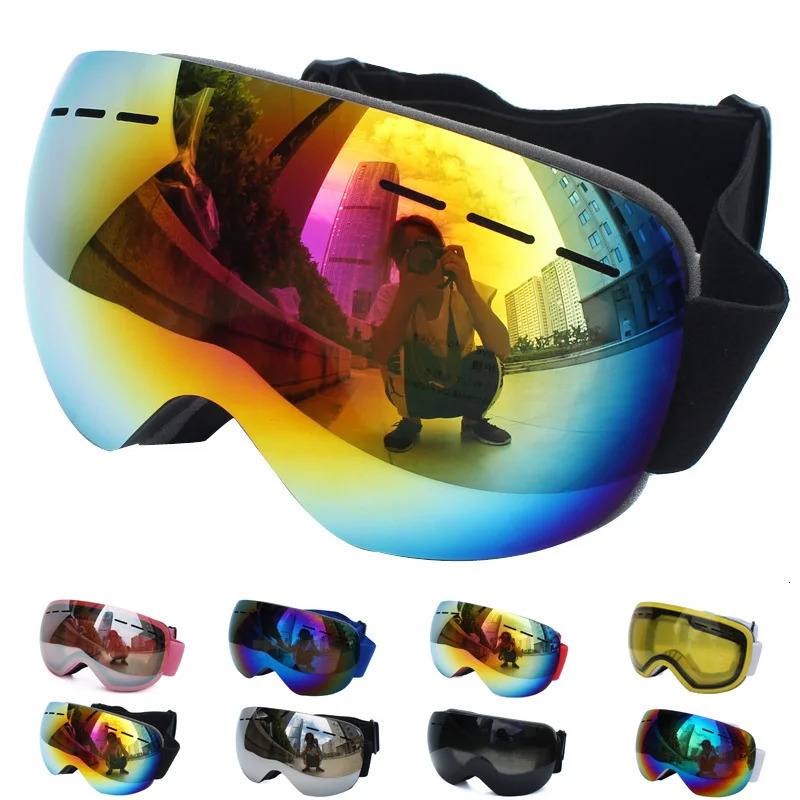 UV400 Anti-fog Double Layers Ski Goggles Lens Ski Mask Glasses Skiing Snow Snowboard Eyewear Mirror Polarize Goggles for Adults 251224