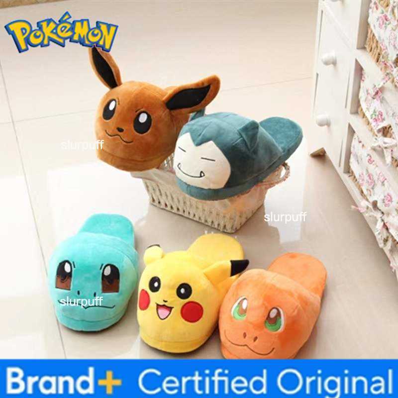 Pokemon Anime Cotton Warm Slipper Pikachu Gengar Snorlax Autumn Winter Indoor Shoes Stuffed Dolls Women Plush Home Slippers W251226
