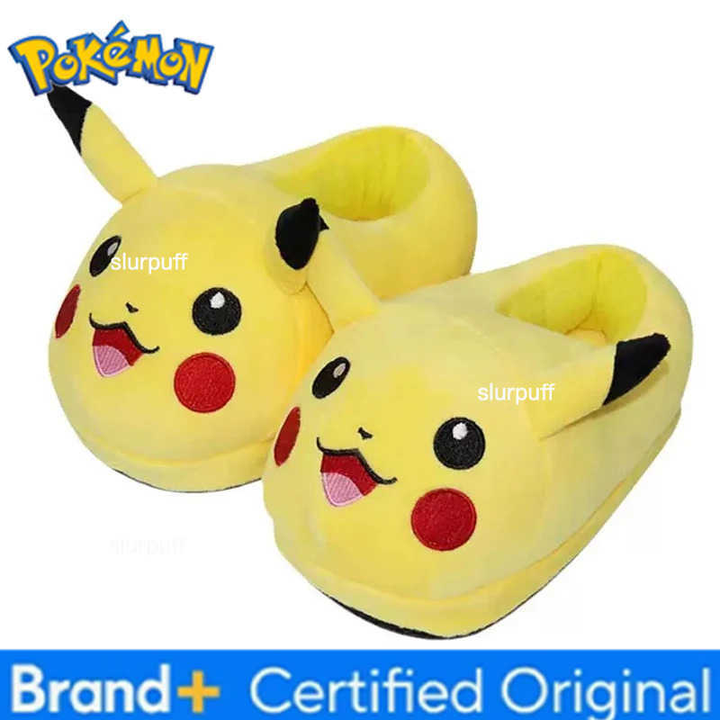 Pokemon Pikachu Cartoon Cosplay Pluch Slippers Winter Warm Cotton Slipper Kawaii Pikachu Snorlax Indoor Anime Shoes Christmas Gift W251226