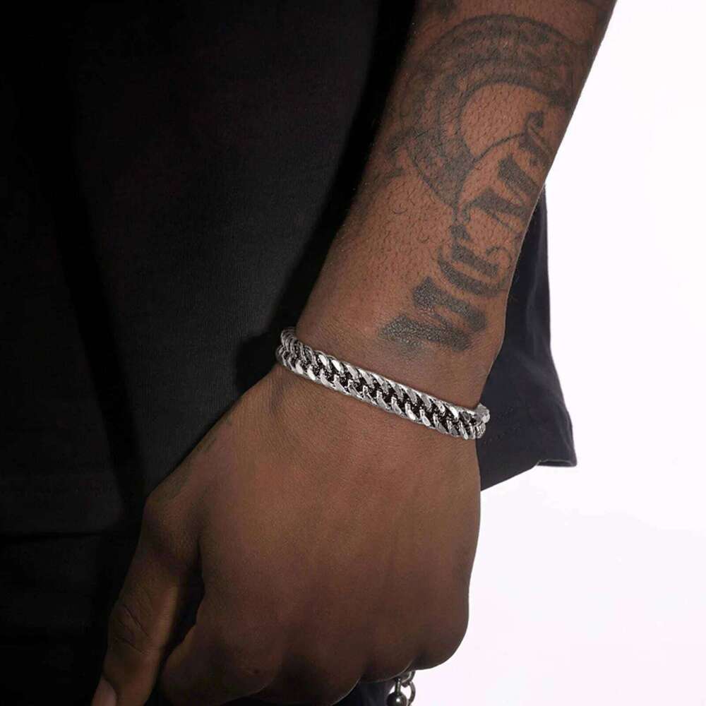 Vnox Men's Stainless Steel 7/8/9/10/12/15MM Link Chain Miami Cuban Bracelets Male Boys Jewelry, 19cm/21.5cm, Gift for Dad 25T1226