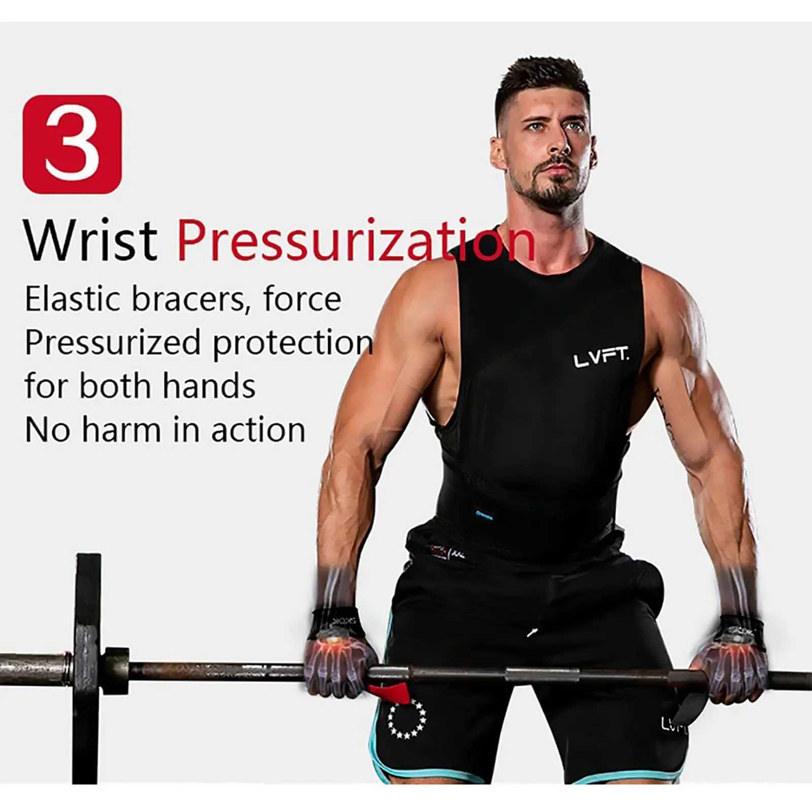 GOUNOD Weightlifting Wrist Straps Strength Training Adjustable Non-slip Gym Fitness Lifting Strap Wrist Support Grip Band M251226