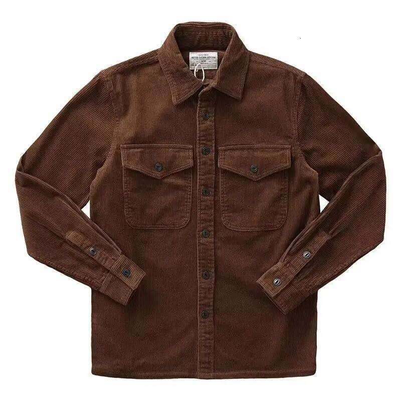 American Retro Heavyweight Corduroy Men's Loose Workwear New Thick Long Sleeved Shirt Jacket Men