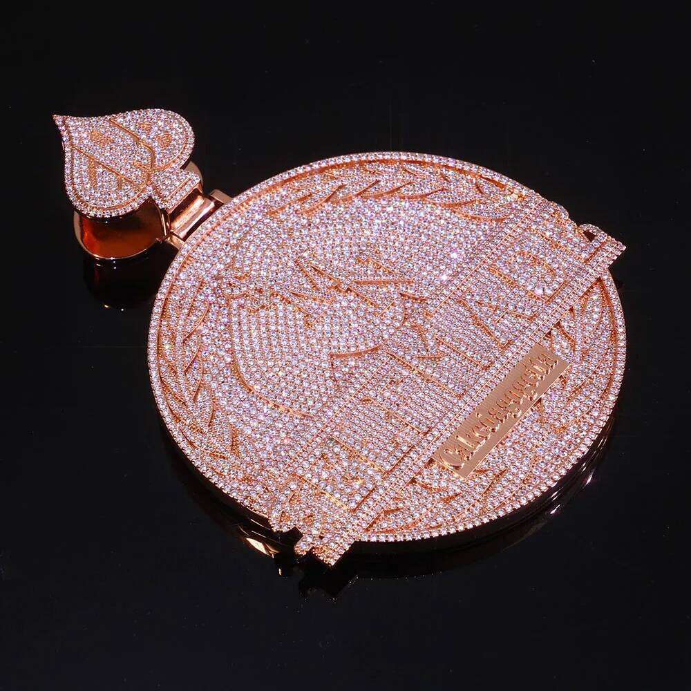 jewelry Personalized Custom Logo Hip Hop Bling Charm Iced Out Diamond Pendant Solid Silver Chain Rapper Jewelry Gifts