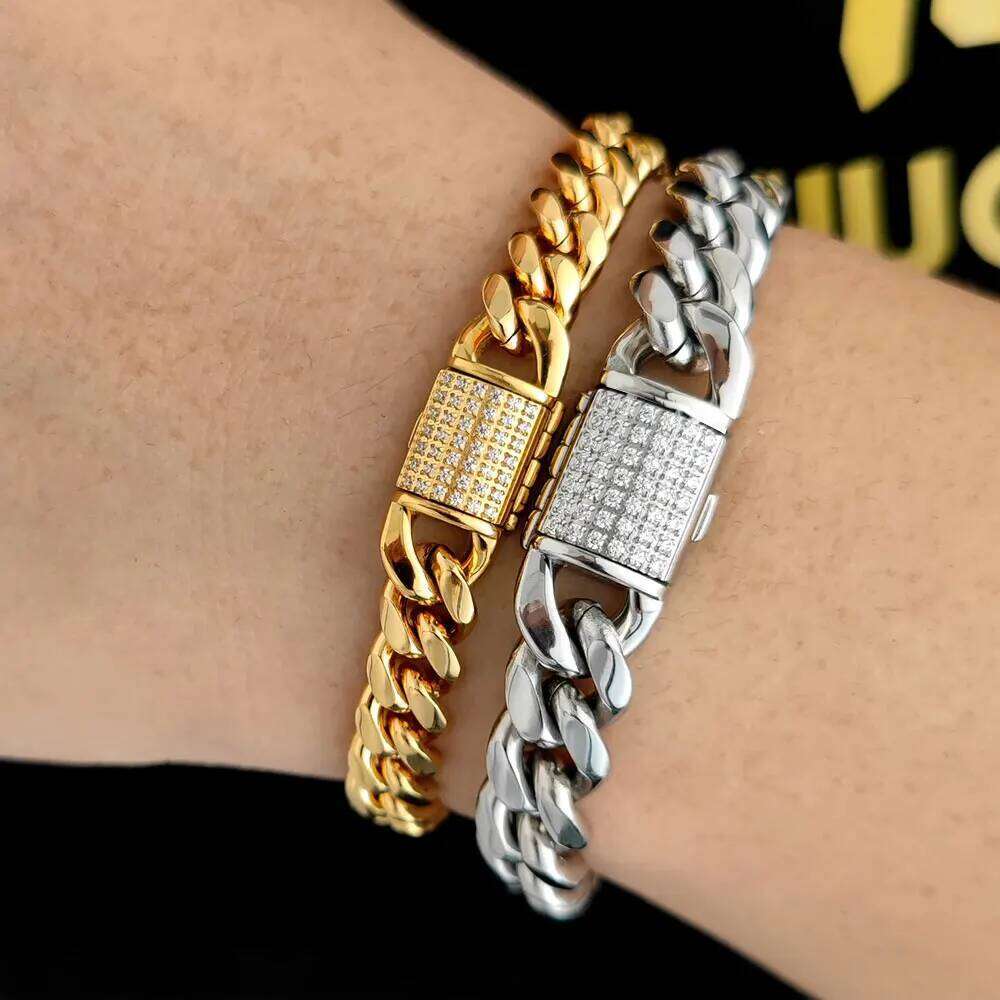 Hip Hop Rapper Rock Jewelry Cuban Link Fashion Luxury Stainless High Quality Multiple styles Bracelet For Women