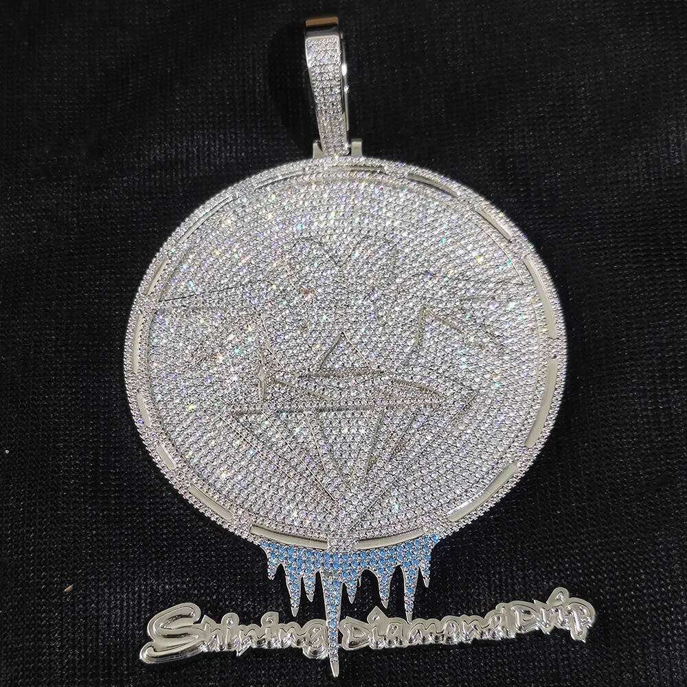 3Inch DIY Custom Name Logo Letter Pendant Fashion Mens 20mm Bail Pendants For Necklace Drop Of Water Hip Hop Jewelry Women