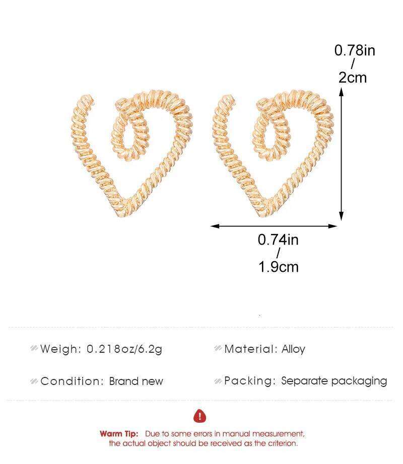 Fried Dough Twists Twisted Heart Twist Thread Light Luxury Retro Euro American Earrings 25H1226