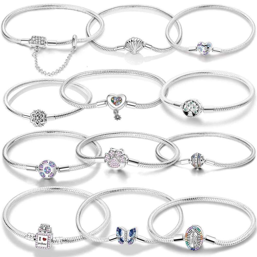 Original Heart Shell Butterfly Footprint 925 Sterling Silver Fit Brand Me Charm Beads Fashion Women Bracelet Jewelry 25T1226