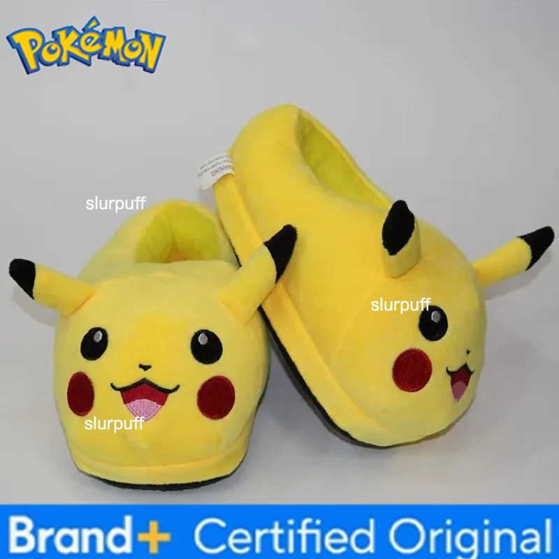 Pokemon Anime Winter Slipper Cute Pikachu Soft Warm Unisex Cosplay Shoes No Slip Comfortable Home Indoor Slippers Christmas Gift W251226