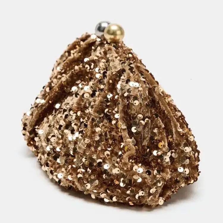 SEQUIN CLUTCH er Handbag for Ladies Elegant Spacious Clip bag with Chains Womens Fashion Shoulder Bag 251223