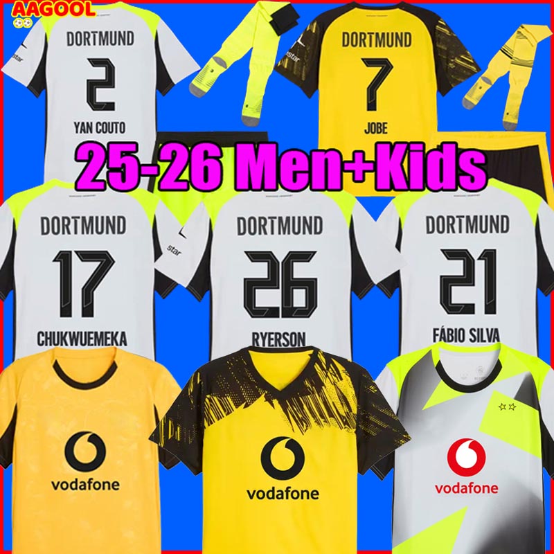 Dortmund soccer jersey 25 26 football jerseys shirt BVBs HALLER 2025 2026 Adeyemi Brandt F.Nmecha FABIO SILVA Beier Jobe Adult kit kids uniforms Borussias trikots