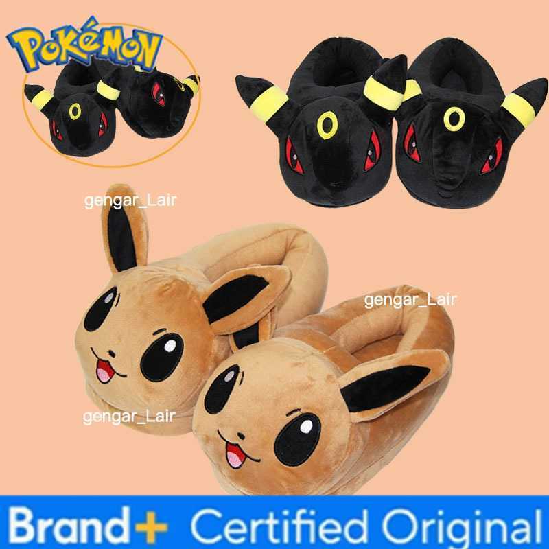Pokemon New Winter Anime Pikachu Eevee Umbreon Simpson Kawaii Plush Soft Toys Adult Children Warm Slippers Home Indoor Shoes W251226