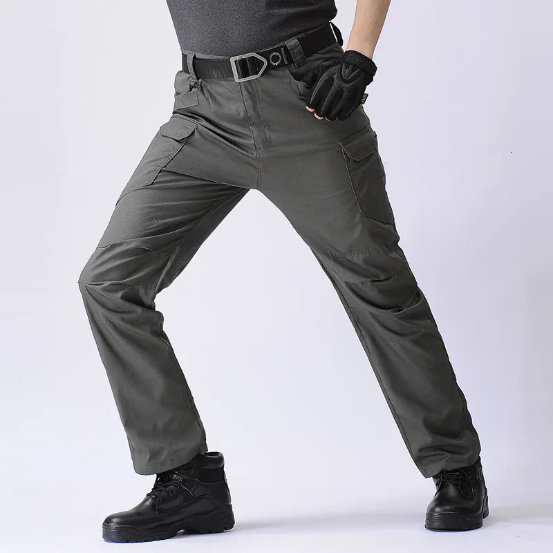 Summer Mens Tactical Cargo Pants Casual Trousers MultiPockets Waterproof Lightweight Quick Dry Outdoor Hiking 251226
