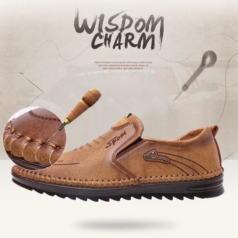 High Quality Men Shoes Handmade Leather Footwear Male Casual Business Flats Outdoor Soft Soled Travel Sneakers Moccasins 251225 - view 4