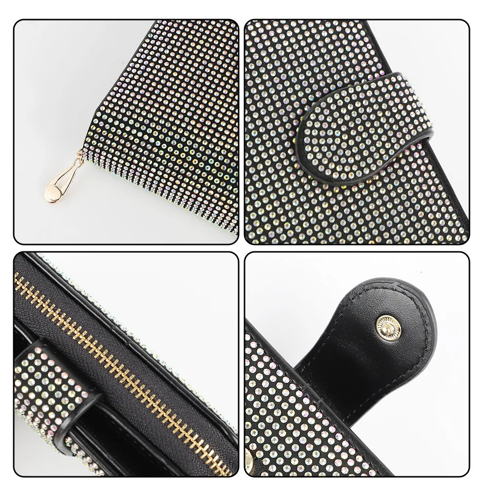 Diamond Crystal Car Driver License Bag Multi-functional Storage Organizer ID Bag Card Holder Card Bag Wallet Car Accessories 251225