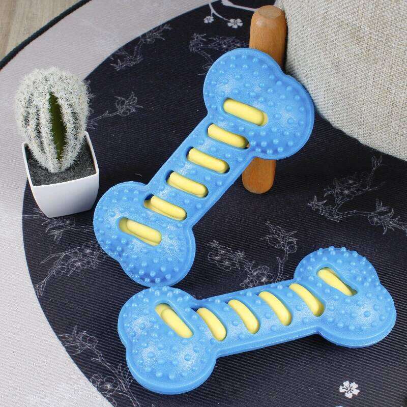 Chew Squeaky Bones Bite-resistant Training Puppy Teeth Cleaning Interactive Massage Toothbrush Dog Toy 25N1226