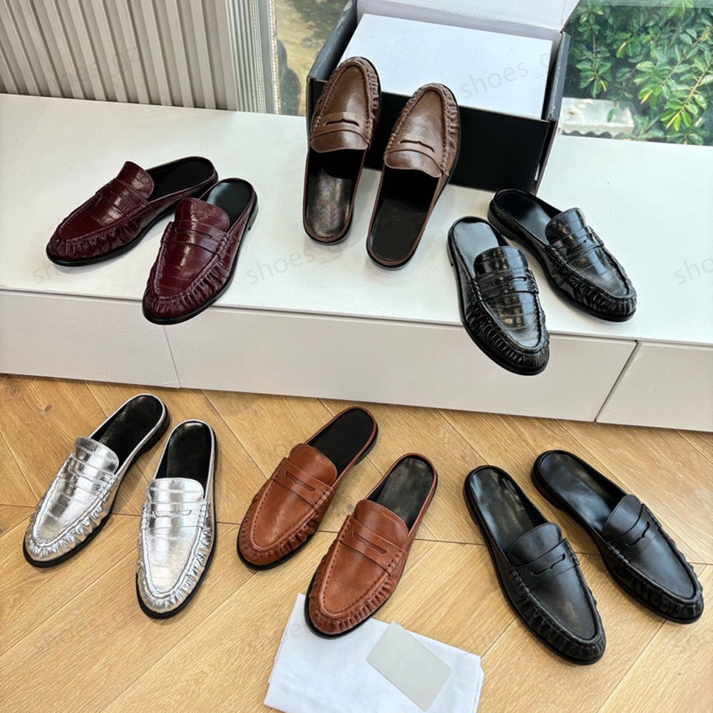 High quality classic mules shoes sandal slipper slides Real leather colg slip on Beach shoes Vacation shoes Luxury designer slipper for womens Scuffs loafers 35-43