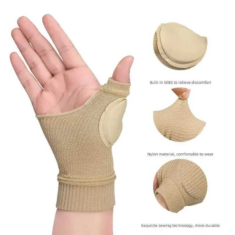 1Pair Breathable Wrist Thumb Compression Arthritis Gloves Wrist Support Brace with Gel Thumb Injury Pads for Pain Relief M251226