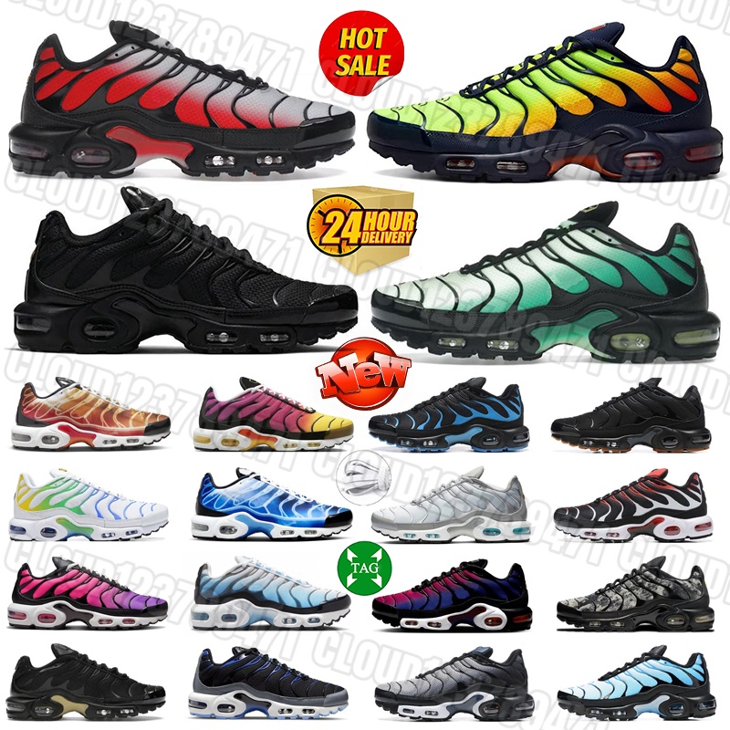 New Designer tn plus tns men Running Shoes Leather mesh rubber Sneakers Mens Trainers strap Triple Black White Outdoor Sports chaussures