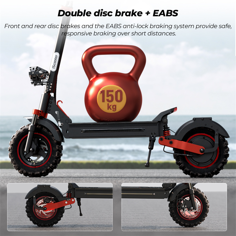 EU Warehouse iScooter iX5S 1000W Electric Scooter for Adults 28MPH 48V 15AH Folding Commute Off Road Electric Scooter 60 Miles Range E-Scooter Kick Sc