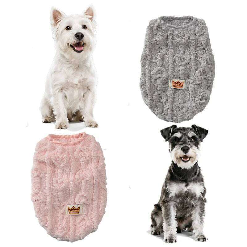 Warm Fleece Sweatshirt for Small Medium Dogs Puppy Kitten Cat Teddy Coat Pet Soft Cozy Autumn Winter Jacket 25T1226