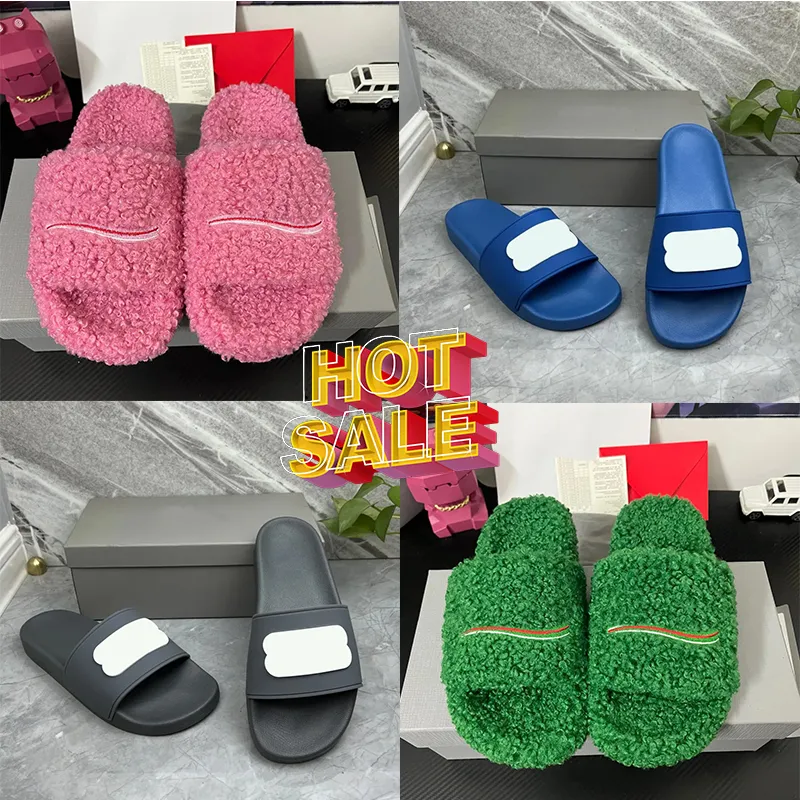 Luxury Slides Paris Designer men women Slippers Ladies Wool Winter Fur Fluffy Furry Warm Letters Sandals Comfortable Girl Flip Flop Slipper 35-45