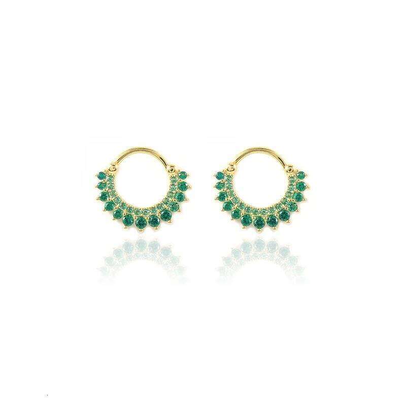 Huitan Dazzling Colorful Cubic Zirconia Hoop Earrings for Women New Modern Fashion Female Accessories Bling Rainbow Ear Jewelry