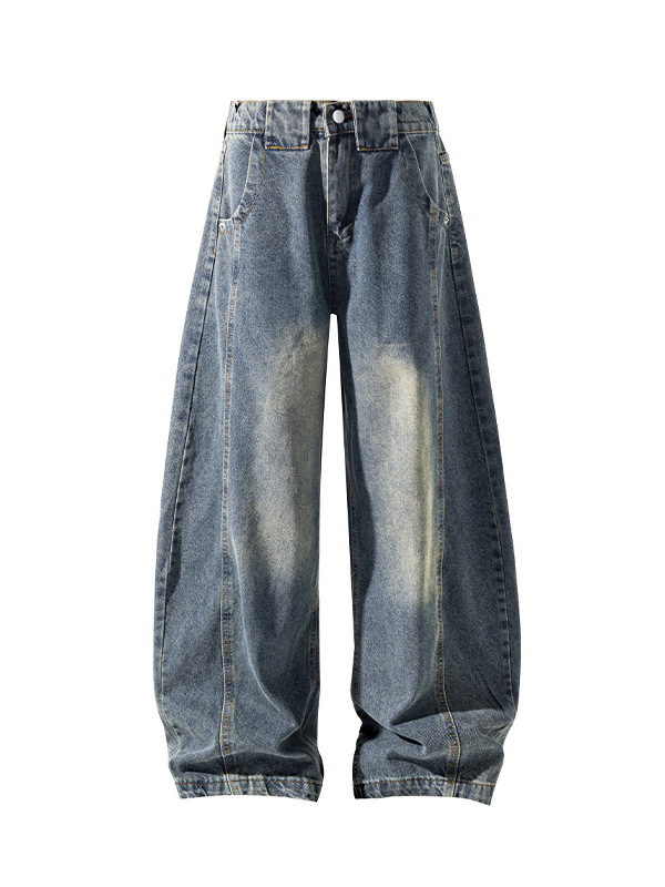 Vintage Scimitar Jeans for Men, Autumn & Winter American Straight-Leg Loose Pants, Cool & Stylish Streetwear Scimitar Wide-Leg Casual Trousers