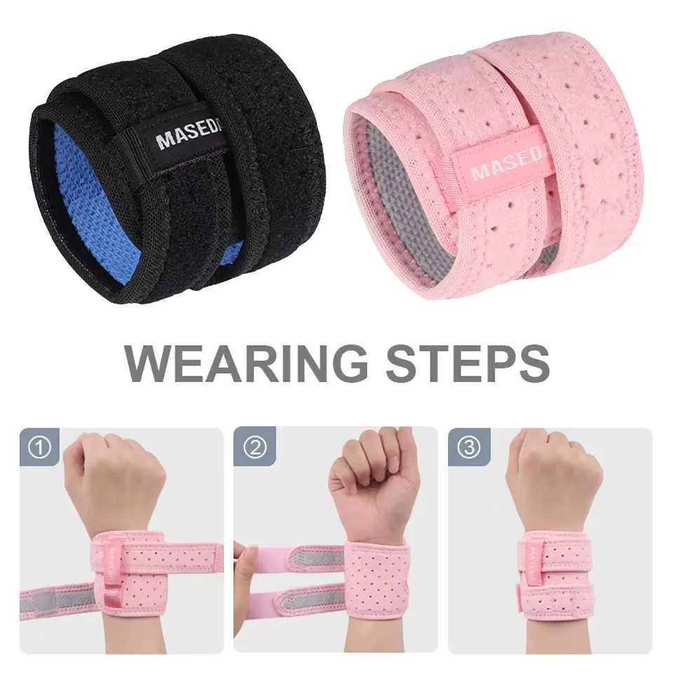 GOBYGO 1Pcs Thin Gym Wrist Wraps Double Strap Badminton Workout Weightlifting Compression Wrist Straps Wrist Support Men Women M251226