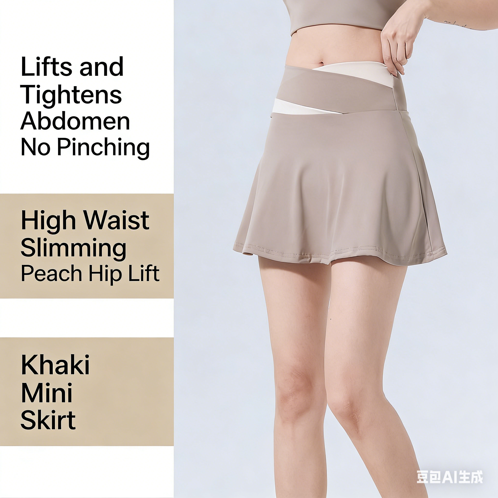 Two-Tone Layered Mini Skirt with Quick-Dry, Anti-Chafing Shorts, High-Stretch, Buttery-Soft, Tight-Fitting Sports Short-Sleeve Running and Fitness Set