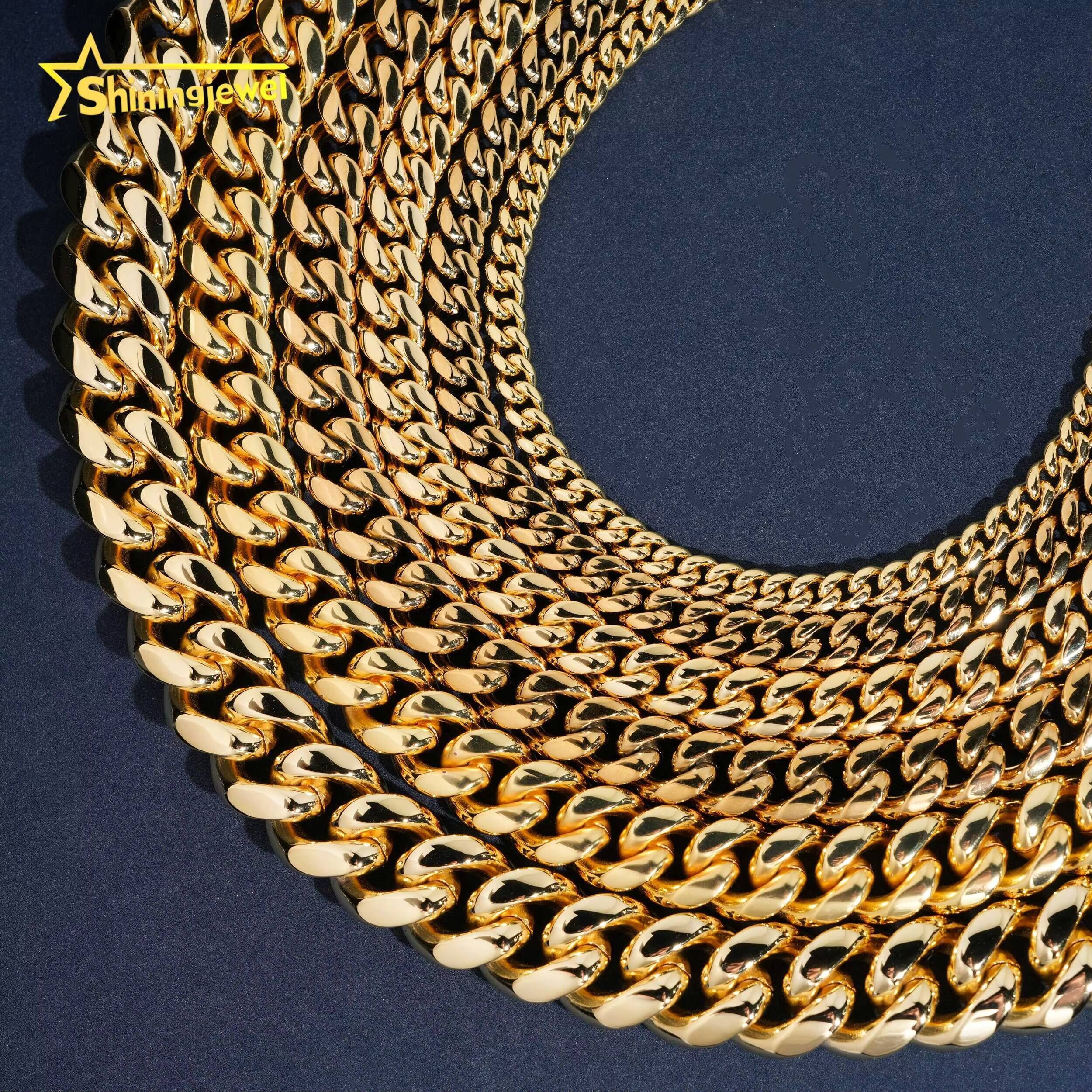 Hot Sale 316L Stainless Steel Cuban Link Chain 925 Silver VVS D Moissanite Iced Out Lock Jewelry Miami Cuban Bracelet Necklace