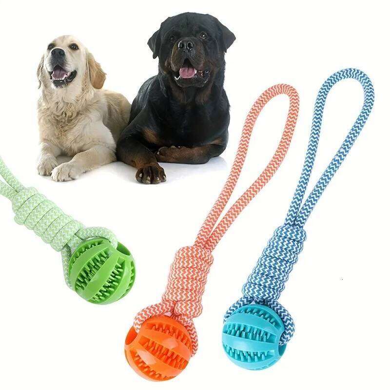 Interactive Dog Tug Rope, Treat Dispenser Ball, Chew Toy for Large Breeds, Durable & Dental Health Colors Vary 25N1226