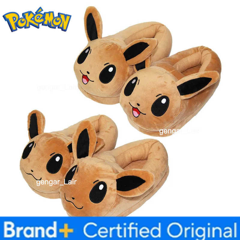 Pokemon New Winter Anime Pikachu Eevee Umbreon Simpson Kawaii Plush Soft Toys Adult Children Warm Slippers Home Indoor Shoes W251226
